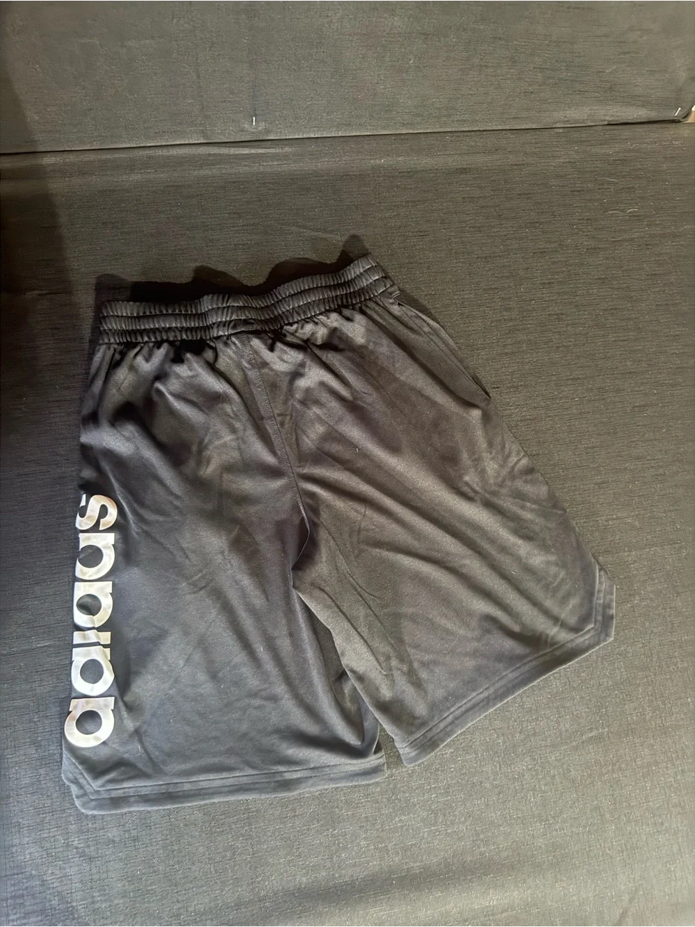 adidas Black Shorts with White Stripe Logo